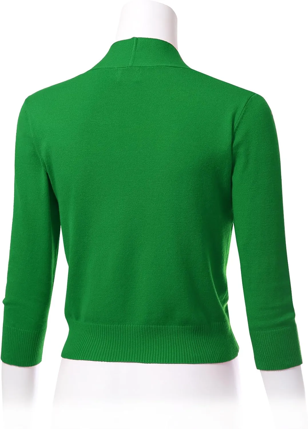Allsense Women's 3/4 Sleeve Cropped Bolero Shrug Cardigan