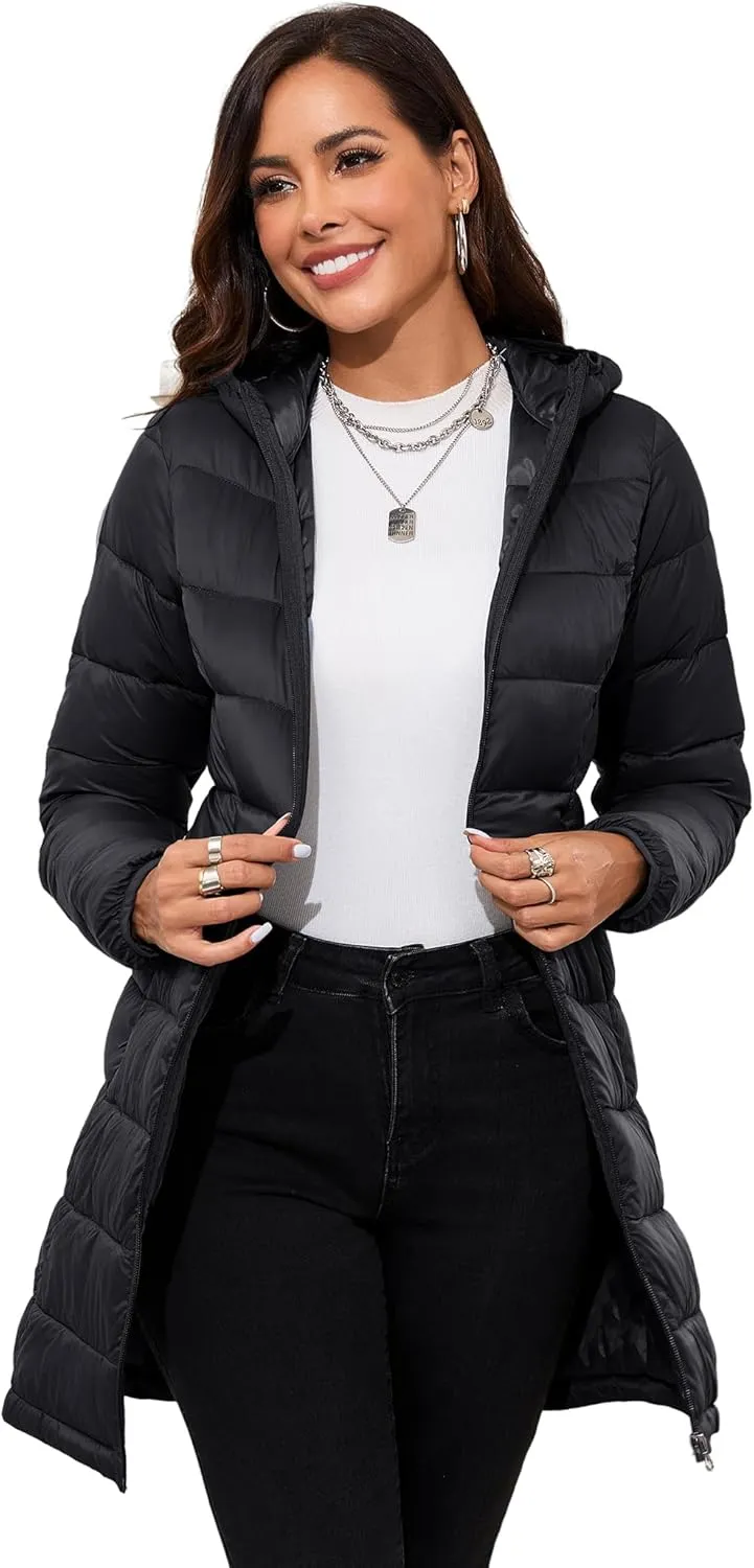 ANOTHER CHOICE Women Packable Puffer Jacket Lightweight Hooded Puffy Jacket
