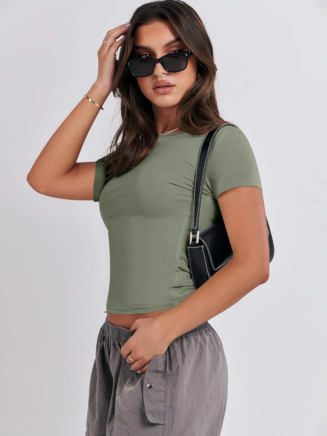 ANRABESS Womens 3 Pack Short Sleeve Shirts 2025 Crop Tops Tight Fitted Basic Tees Workout T Shirts Y2k Clothes Summer Outfit