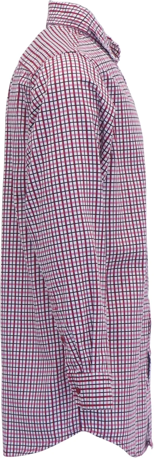 BOCOMAL FR Shirts Flame Resistant NFPA2112/CAT2 6.5oz Light Weight Printed Fire Retardant Plaid Shirt