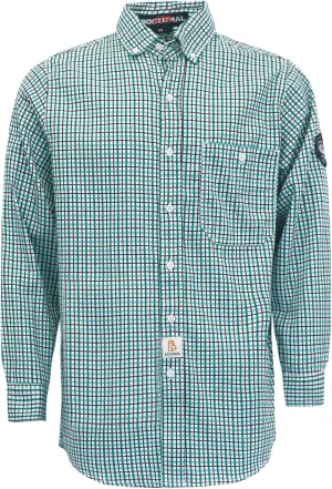 BOCOMAL FR Shirts Flame Resistant NFPA2112/CAT2 6.5oz Light Weight Printed Fire Retardant Plaid Shirt