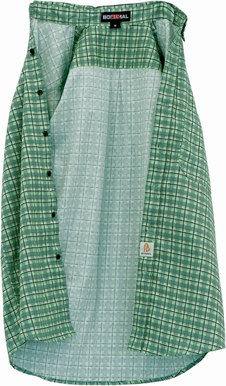 BOCOMAL FR Shirts Flame Resistant NFPA2112/CAT2 6.5oz Light Weight Printed Fire Retardant Plaid Shirt
