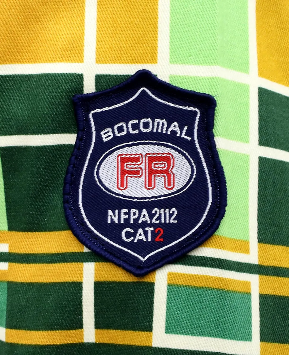 BOCOMAL FR Shirts Flame Resistant NFPA2112/CAT2 6.5oz Light Weight Printed Fire Retardant Plaid Shirt