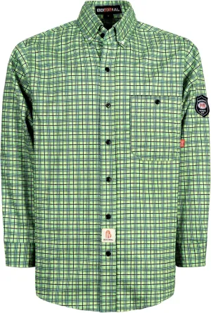 BOCOMAL FR Shirts Flame Resistant NFPA2112/CAT2 6.5oz Light Weight Printed Fire Retardant Plaid Shirt