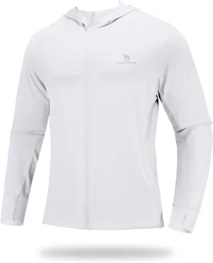 CAMEL CROWN Men's UPF 50  Long Sleeve Full Zip Shirt Mens Sun Hoodie SPF Uv Light Jacket Sun Protection Shirts Rash Guard