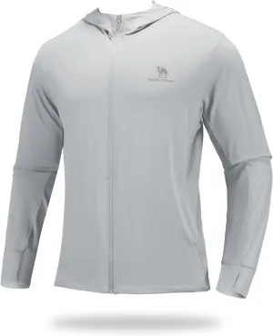 CAMEL CROWN Men's UPF 50  Long Sleeve Full Zip Shirt Mens Sun Hoodie SPF Uv Light Jacket Sun Protection Shirts Rash Guard