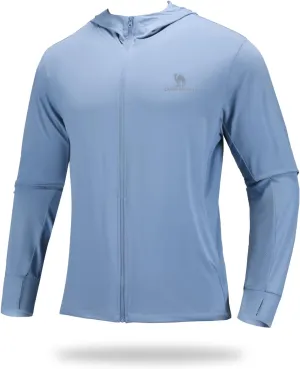 CAMEL CROWN Men's UPF 50  Long Sleeve Full Zip Shirt Mens Sun Hoodie SPF Uv Light Jacket Sun Protection Shirts Rash Guard