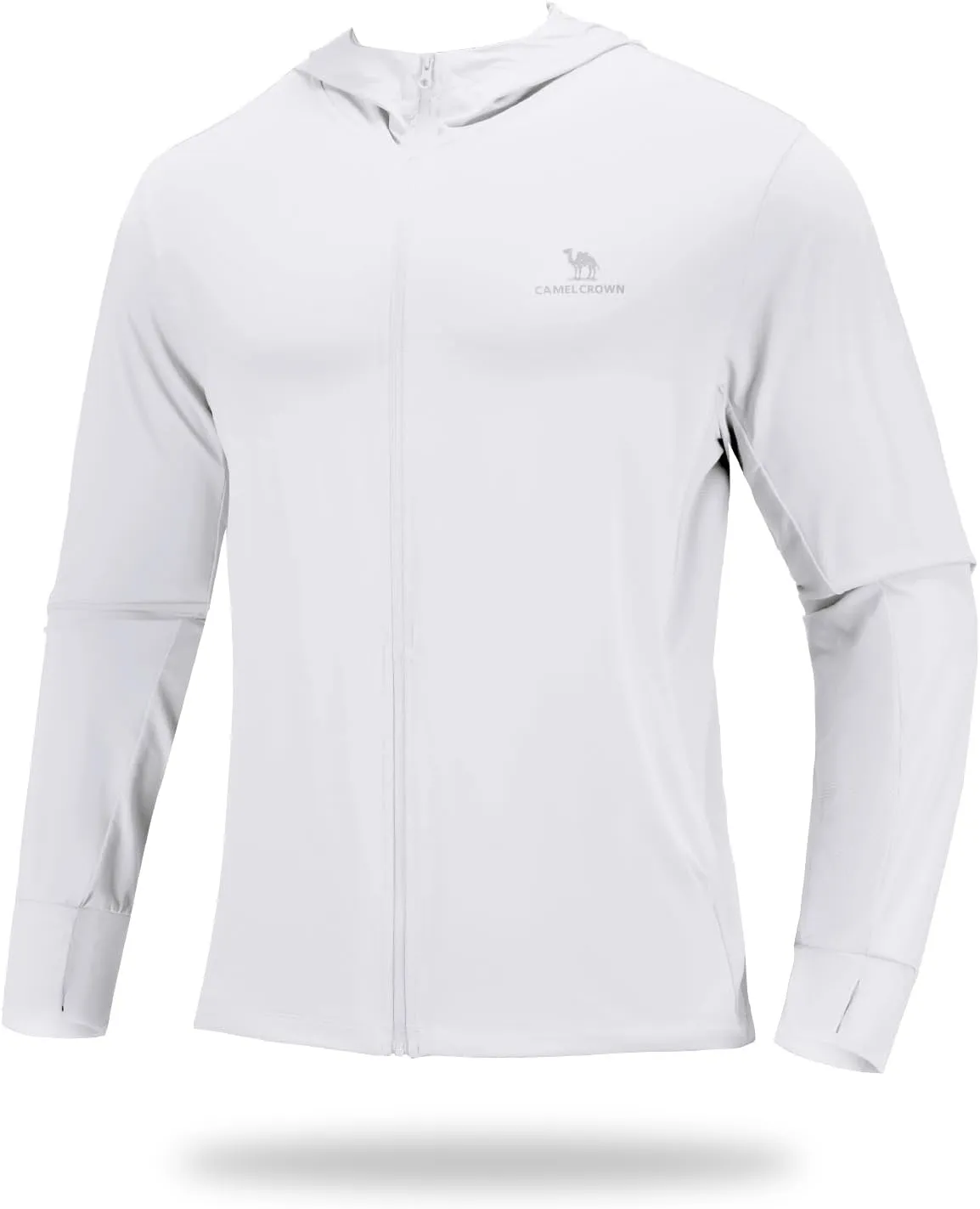 CAMEL CROWN Men's UPF 50  Long Sleeve Full Zip Shirt Mens Sun Hoodie SPF Uv Light Jacket Sun Protection Shirts Rash Guard