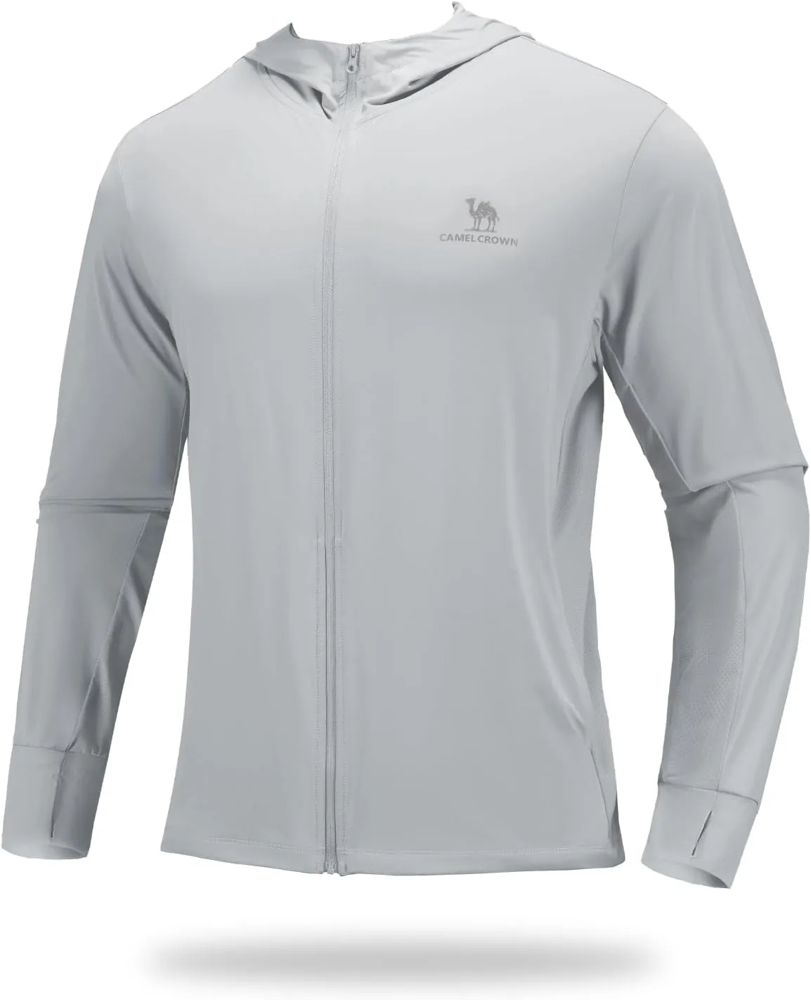 CAMEL CROWN Men's UPF 50  Long Sleeve Full Zip Shirt Mens Sun Hoodie SPF Uv Light Jacket Sun Protection Shirts Rash Guard