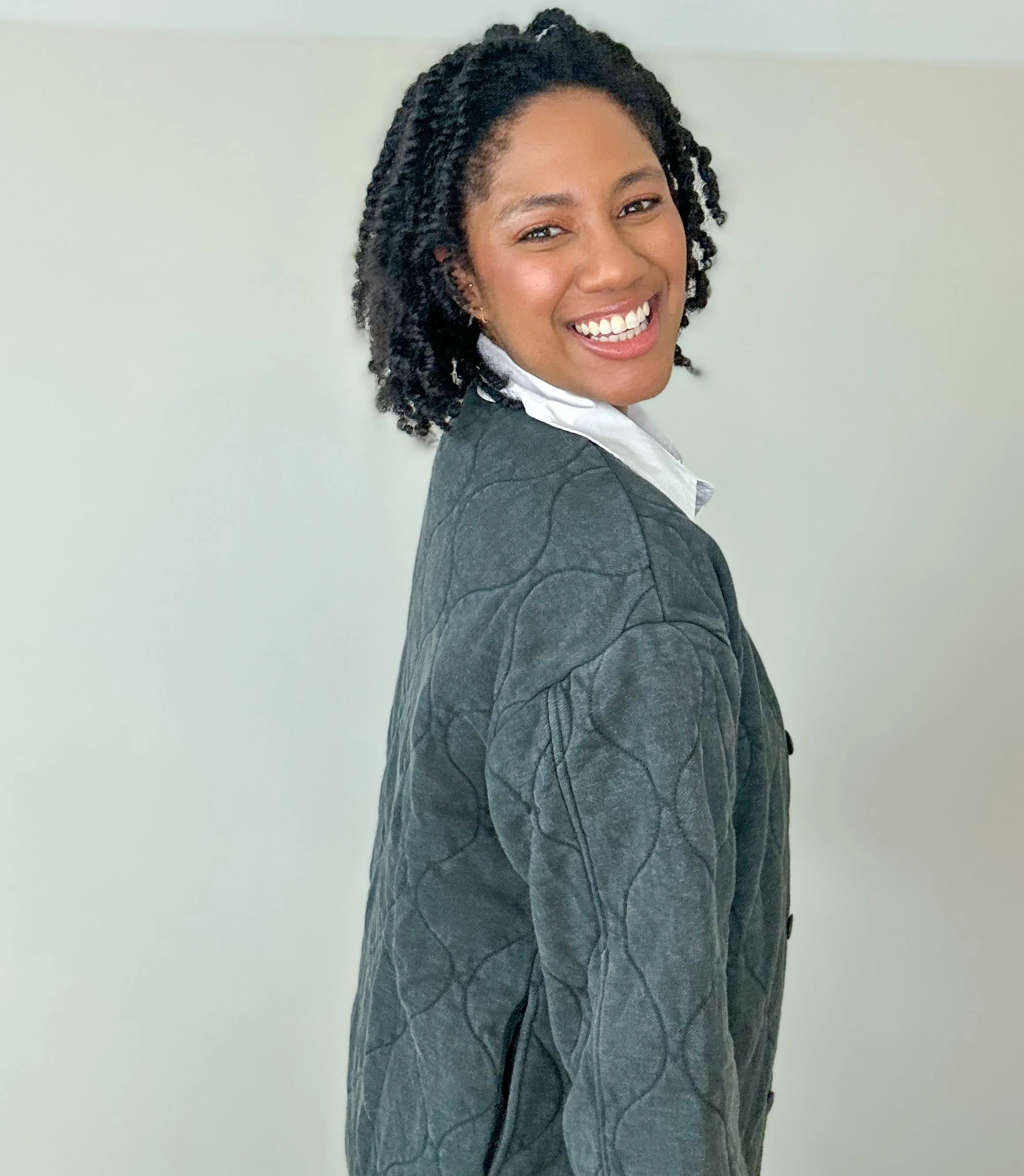 Casual Stone Washed Quilted Jacket