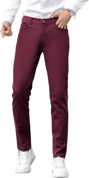 CICOS Men's Casual Slim Fit Five Pocket Comfort Stretch Twill Pant with Printed Pockets