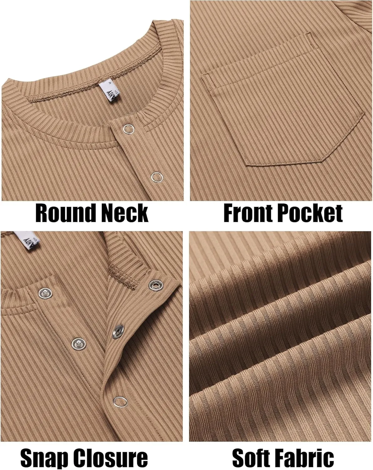 COOFANDY Mens Henley Shirts Short Sleeve Tshirt Basic Button Tees Summer Ribbed Pocket T Shirt Casual Stretch Tops