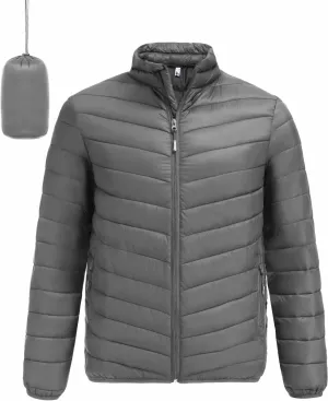 COOFANDY Men's Puffer Jacket Packable Lightweight Puffy Jackets with Zippered Pockets Down Alternative Winter Coat