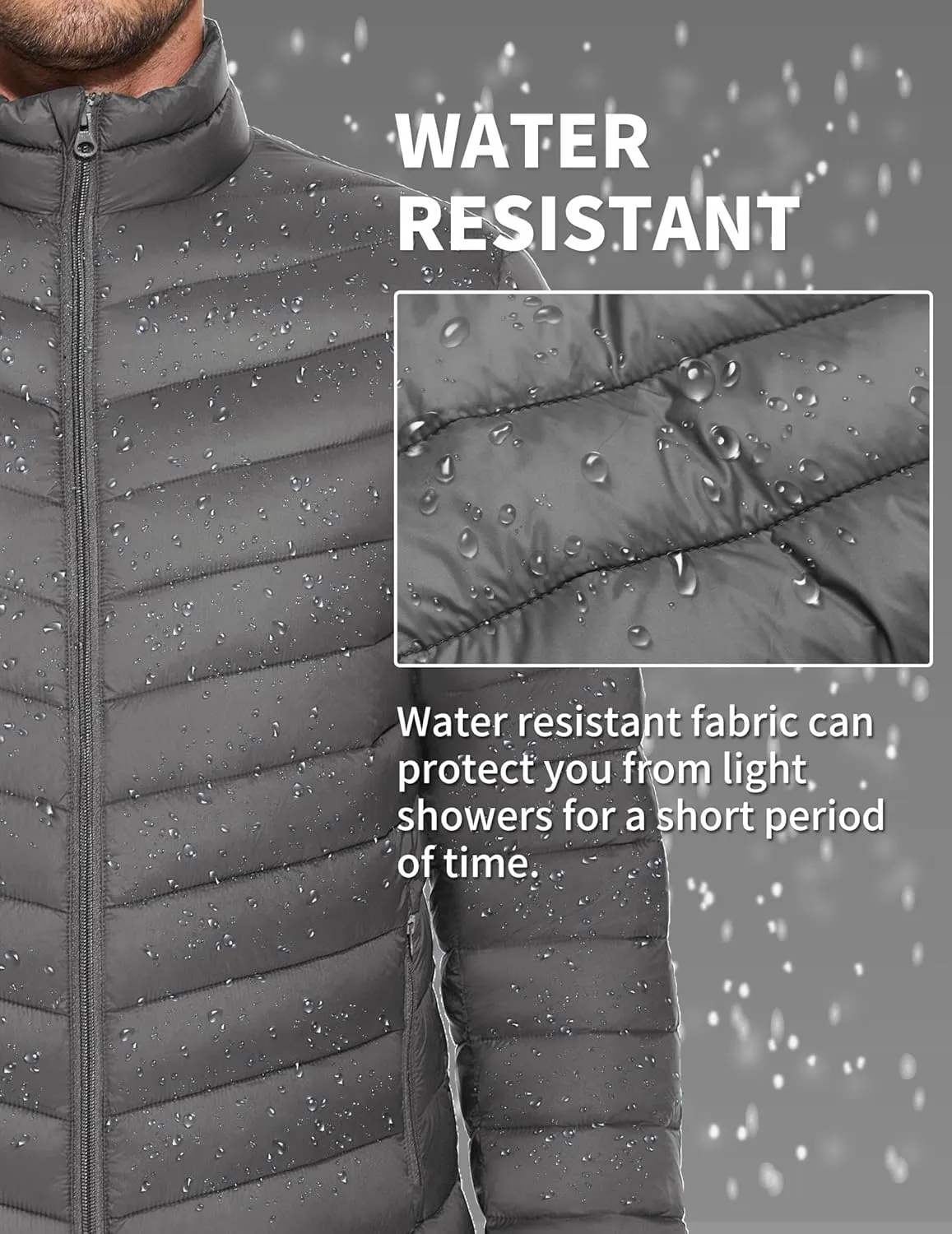 COOFANDY Men's Puffer Jacket Packable Lightweight Puffy Jackets with Zippered Pockets Down Alternative Winter Coat
