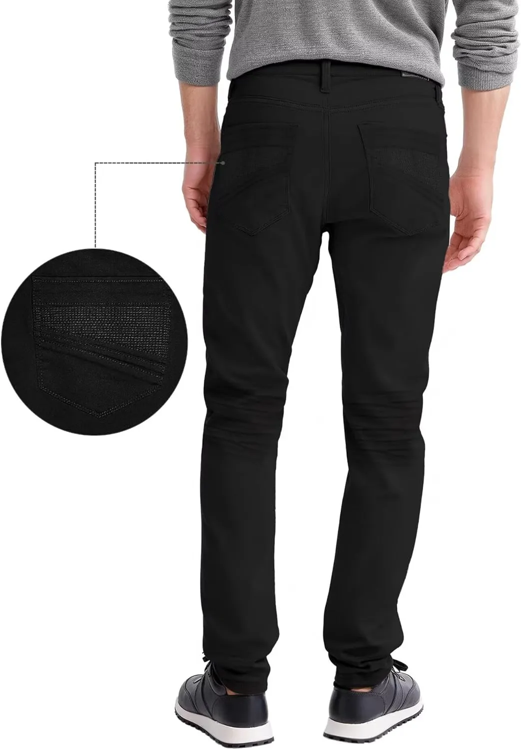 ETHANOL Men's Slim-Fit Comfort Stretch with 5 Pocket Design Straight Pants