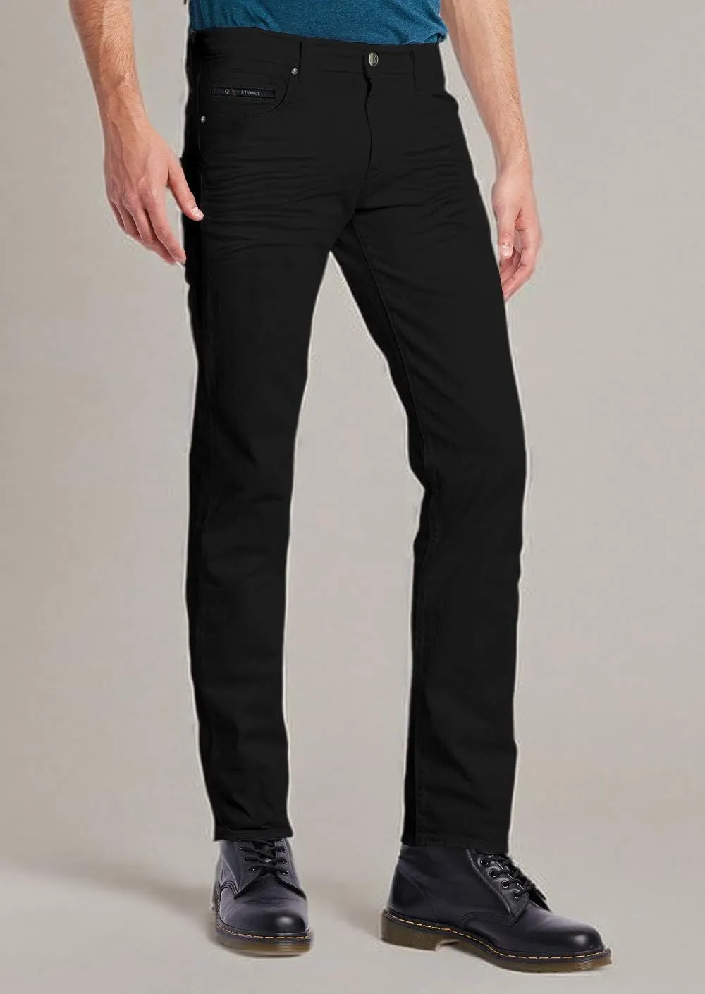 ETHANOL Men's Slim-Fit Comfort Stretch with 5 Pocket Design Straight Pants
