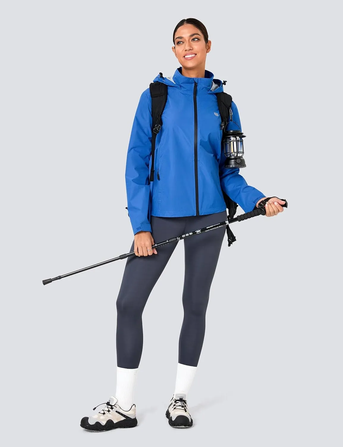 FitsT4 Sports Womens Rain Jacket Lightweight Waterproof Windbreaker Packable Running Reflective Cycling Jackets with Hood