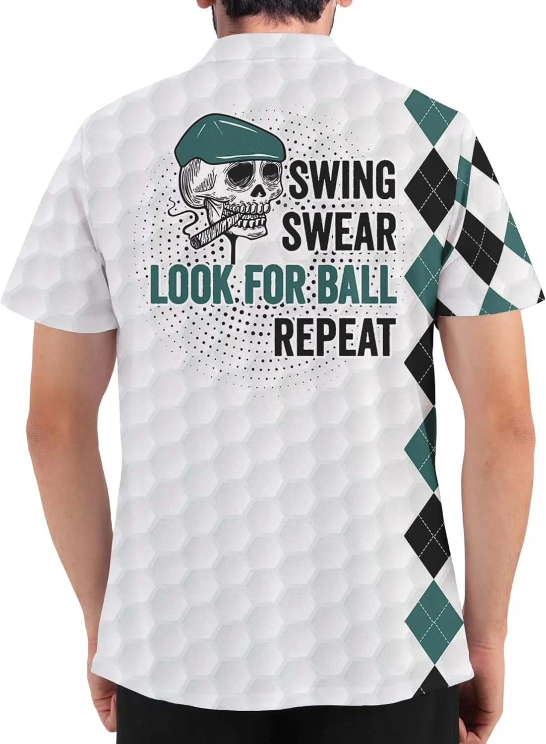 Golf Shirts for Men Funny Golf Shirts for Men Crazy Golf Polos Golf Gifts Casual Light Fashion Print Polo for Men