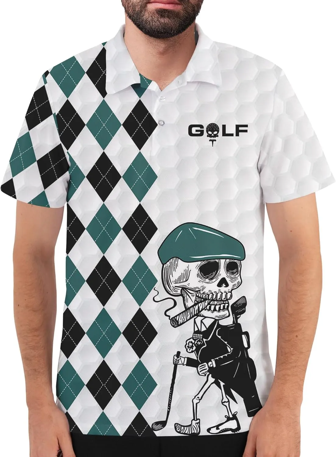 Golf Shirts for Men Funny Golf Shirts for Men Crazy Golf Polos Golf Gifts Casual Light Fashion Print Polo for Men