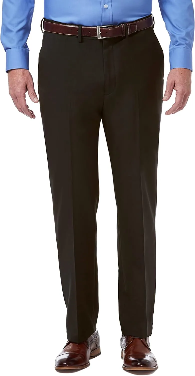 Haggar Men's Premium Comfort Classic Fit Flat Front Hidden Comfort Waistband Pant (Regular and Big & Tall Sizes)