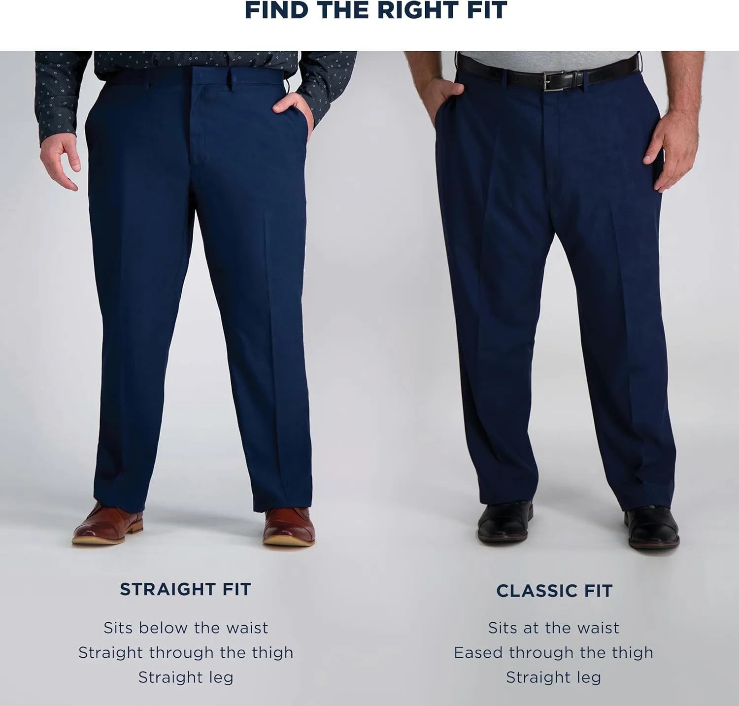 Haggar Men's Premium Comfort Classic Fit Flat Front Hidden Comfort Waistband Pant (Regular and Big & Tall Sizes)