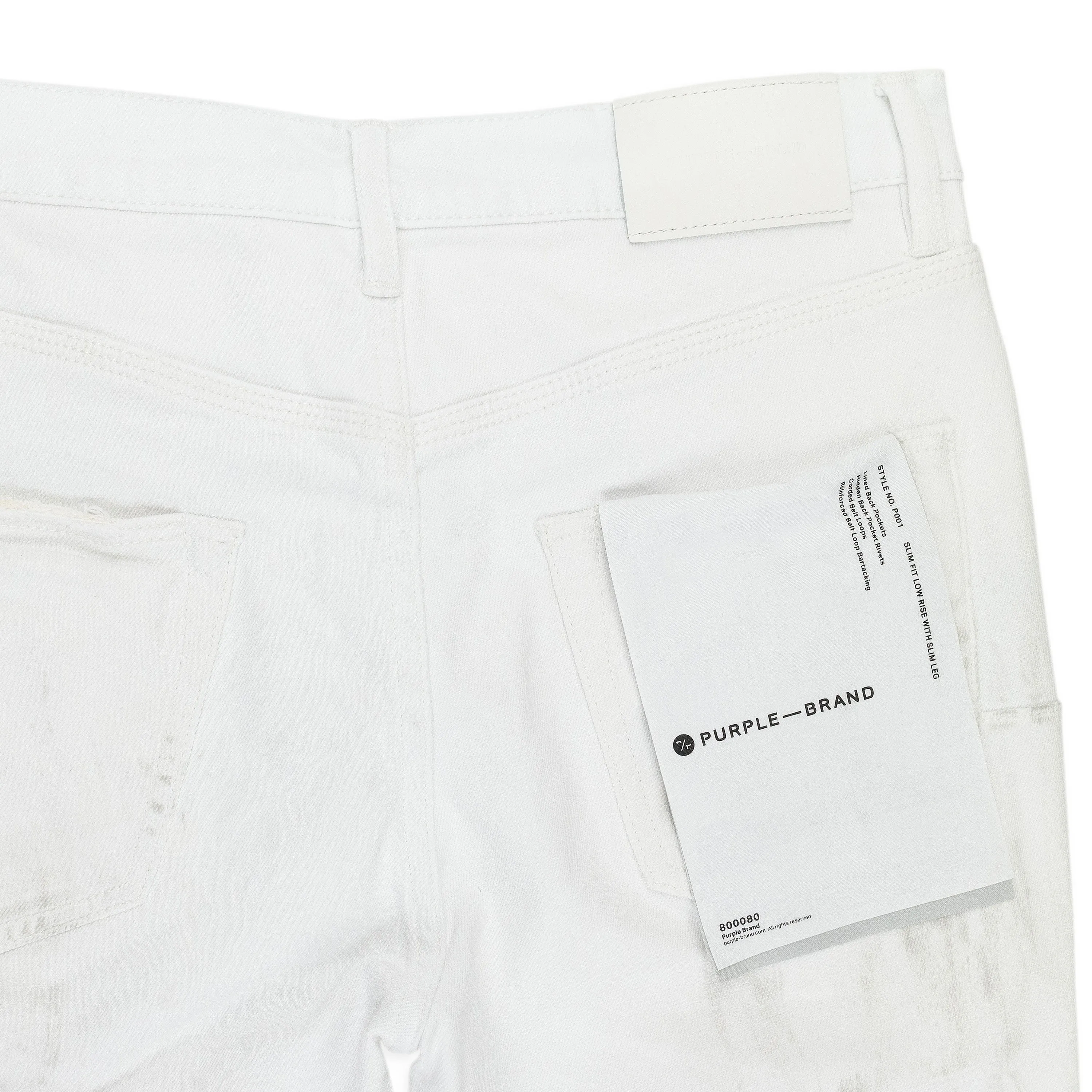 HEAVY REPAIR WITH PLAID PATCH White SKINNY JEANS