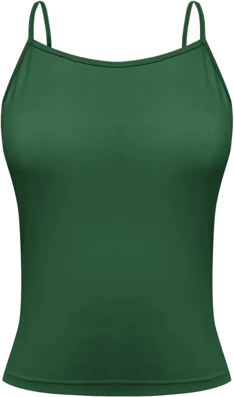 HGps8w Camisole for Women 2025 Summer Basic Cami Tank Tops Casual Solid Slim Fit Sleeveless Crop T-Shirts