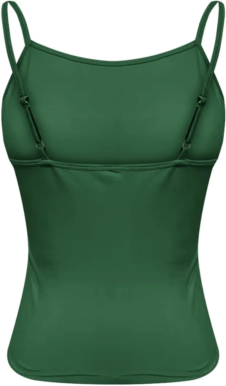 HGps8w Camisole for Women 2025 Summer Basic Cami Tank Tops Casual Solid Slim Fit Sleeveless Crop T-Shirts