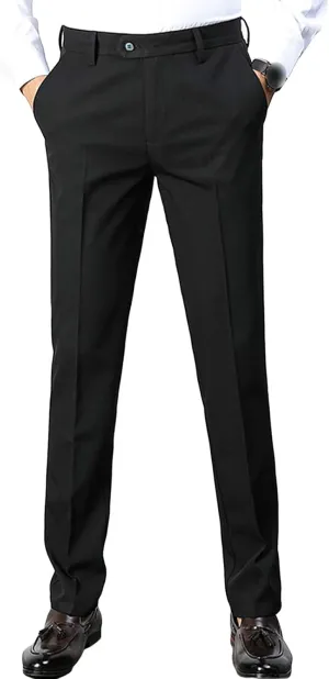 JEShifangjiusu Men's Dress Pants Straight Fit Suit Trousers Comfort Pant Wrinkle-Free Comfort Stretch Dress Chino Pant (29,Black), Black, 29