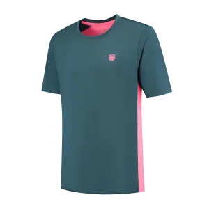 K-Swiss Hypercourt Mix Melange Mens Padel T-Shirt - Stargazer / Pink