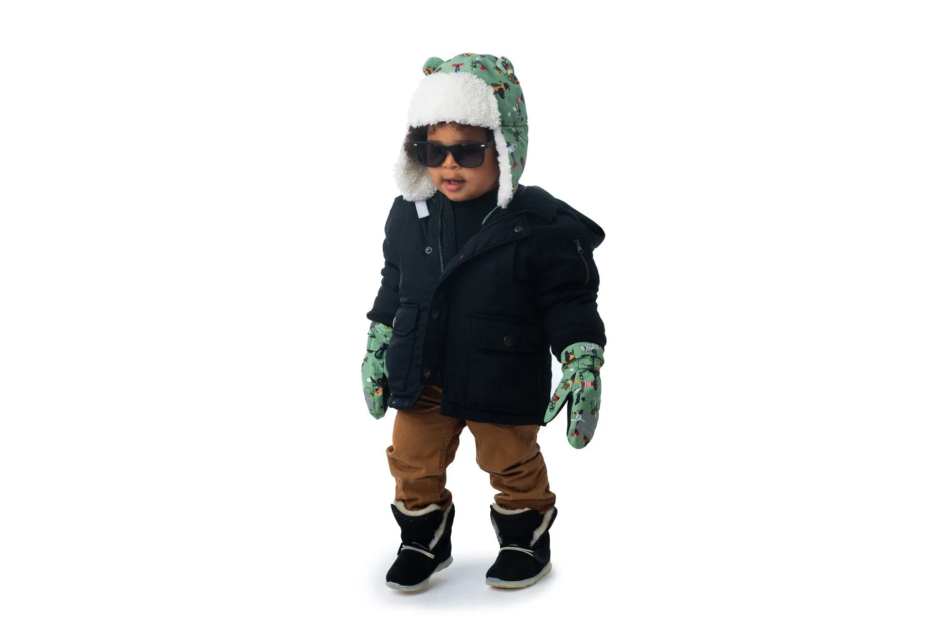 Kids & Baby Water Repellent Trapper Hat - Black Bear