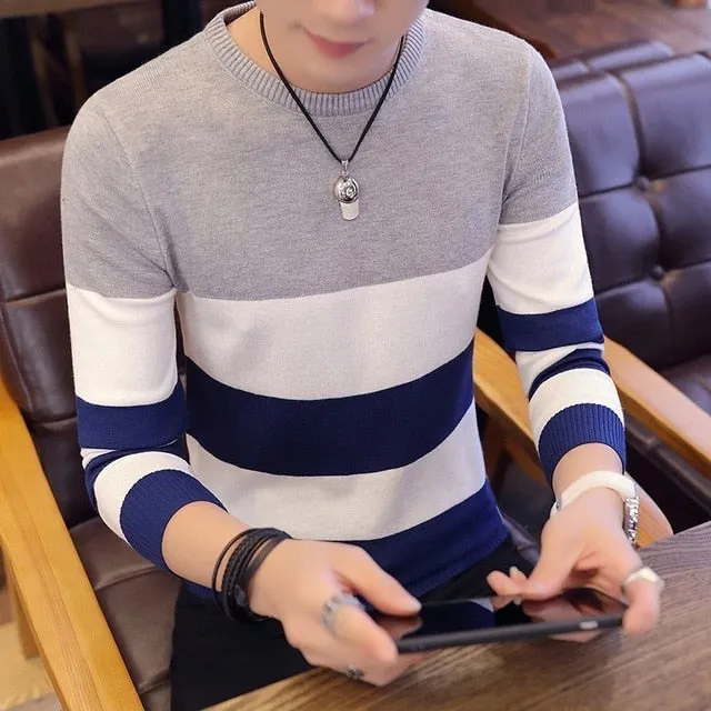Korea Sweaters And Pullovers Men Long Sleeve Knitted Sweater High Quality Winter Pullovers