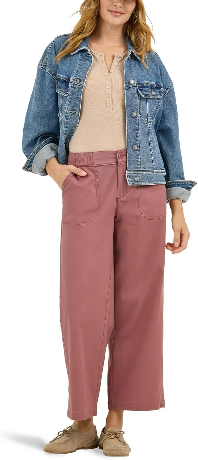 Lee Women's Ultra Lux Comfort Wide Leg Utility Crop Capri Pant