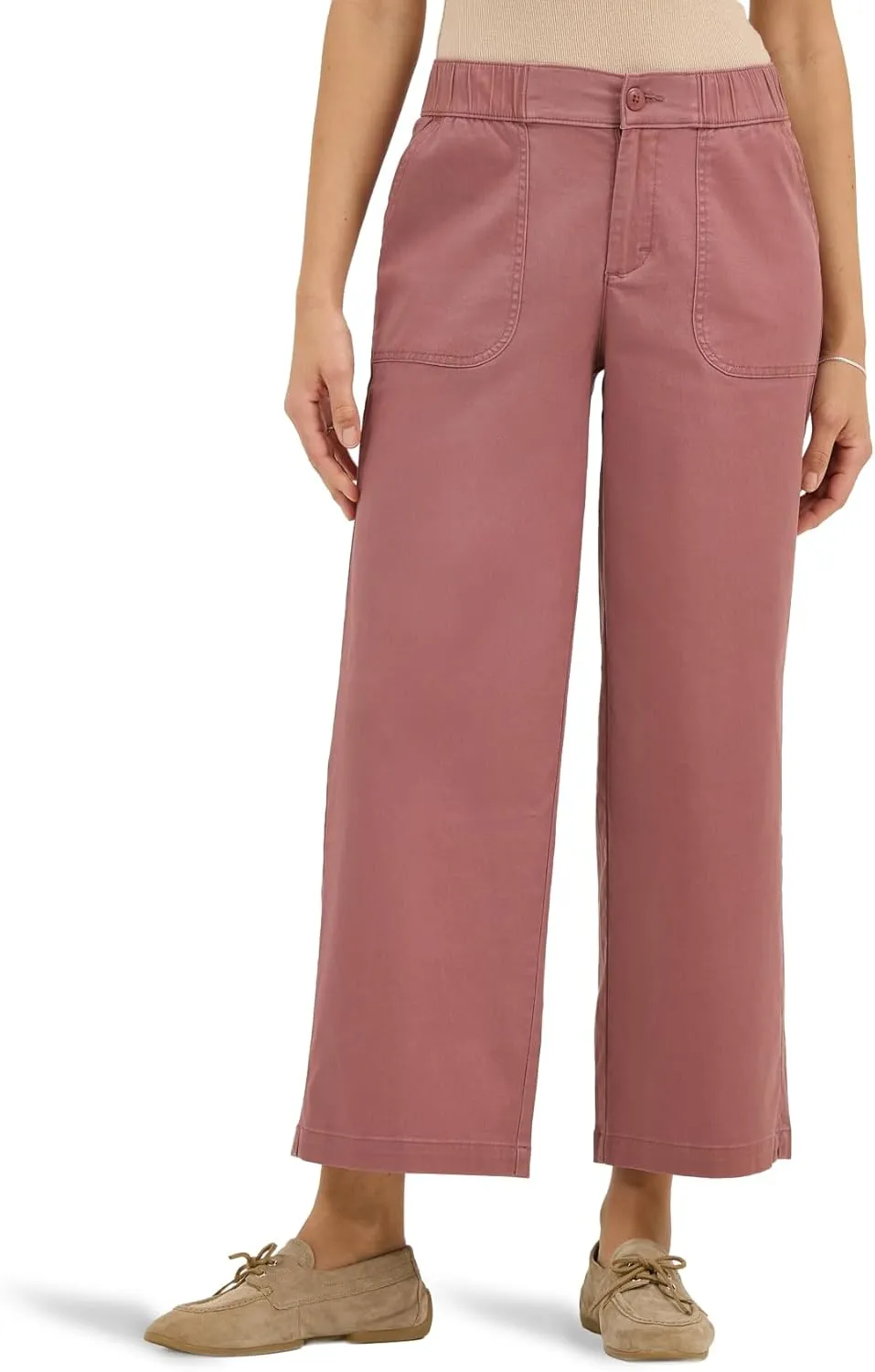 Lee Women's Ultra Lux Comfort Wide Leg Utility Crop Capri Pant