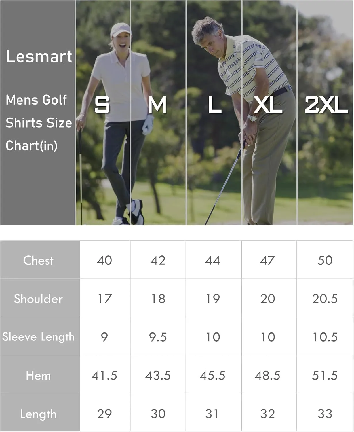 Lesmart Mens Golf Shirts Casual Short Sleeve Quick-Dry Print Light Weight Shirts for Men