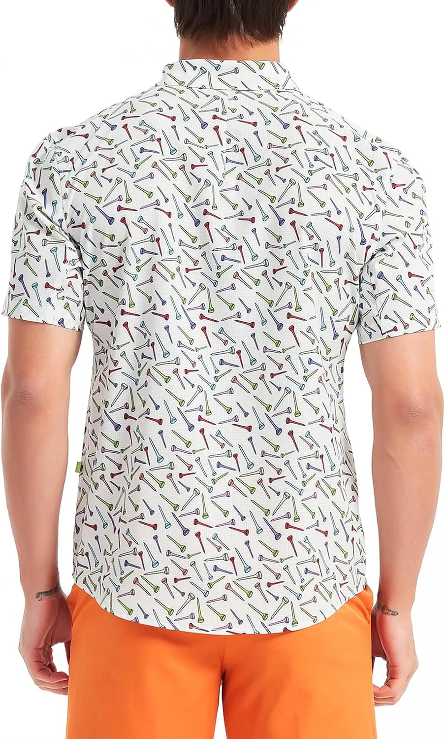 Lesmart Mens Golf Shirts Casual Short Sleeve Quick-Dry Print Light Weight Shirts for Men