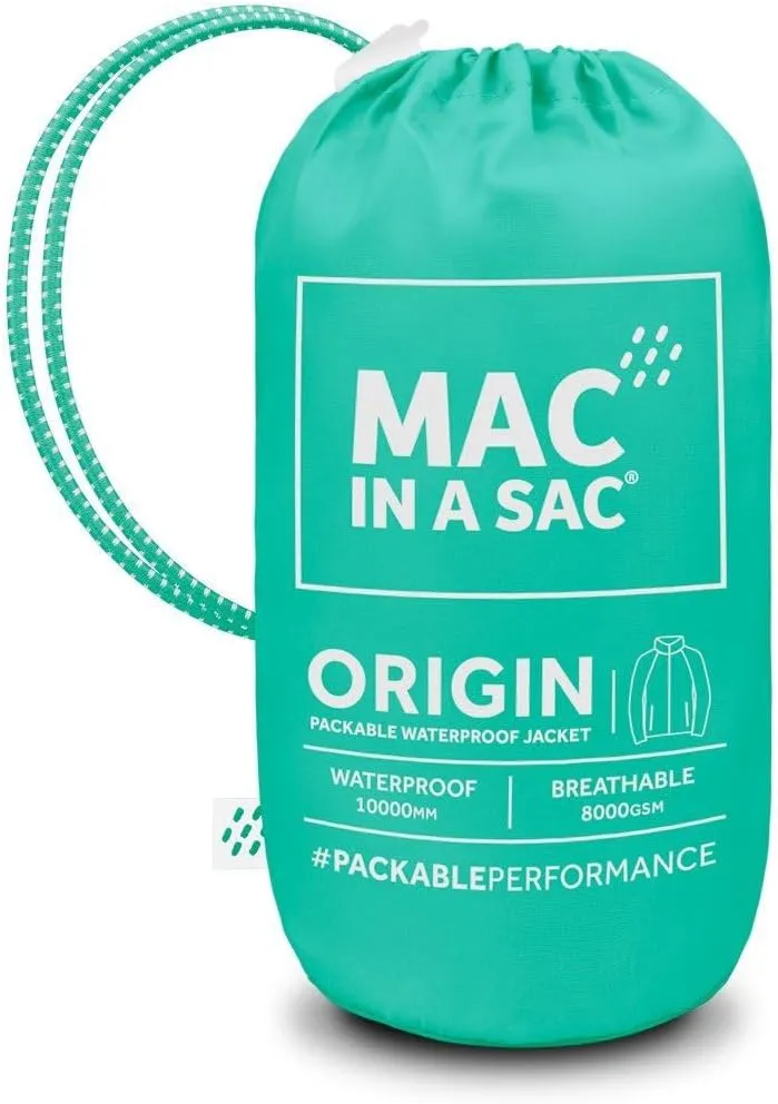 Mac in a Sac Women's Packable Rain Jacket - Origin - Lightweight Waterproof and Breathable Raincoat with Hood