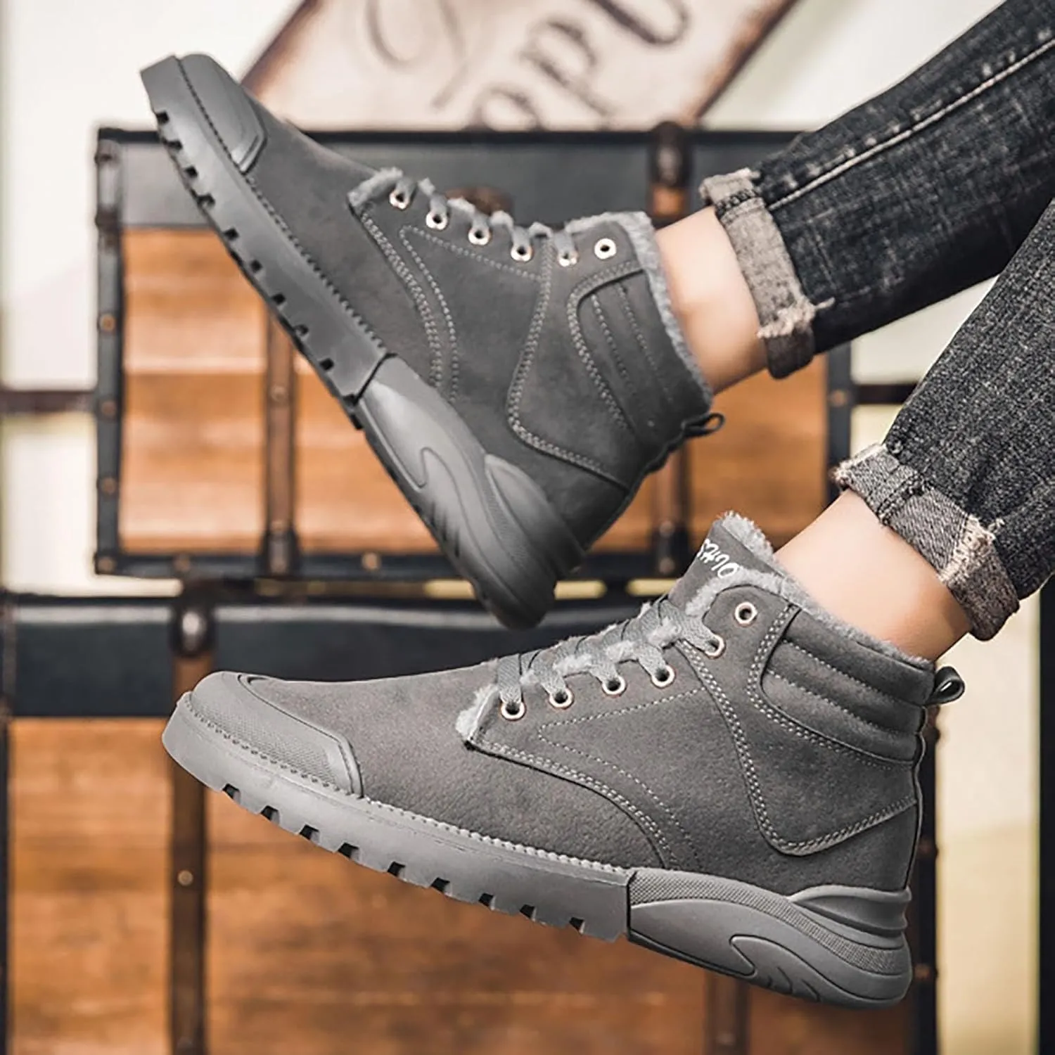 Men Work Boots Slip On Hiking Sneakers Shoes with Hook Loop Womens Working Shoes Food Service Waterproof Outdoor Work Botas Lightweight Hike Grounded Footwear