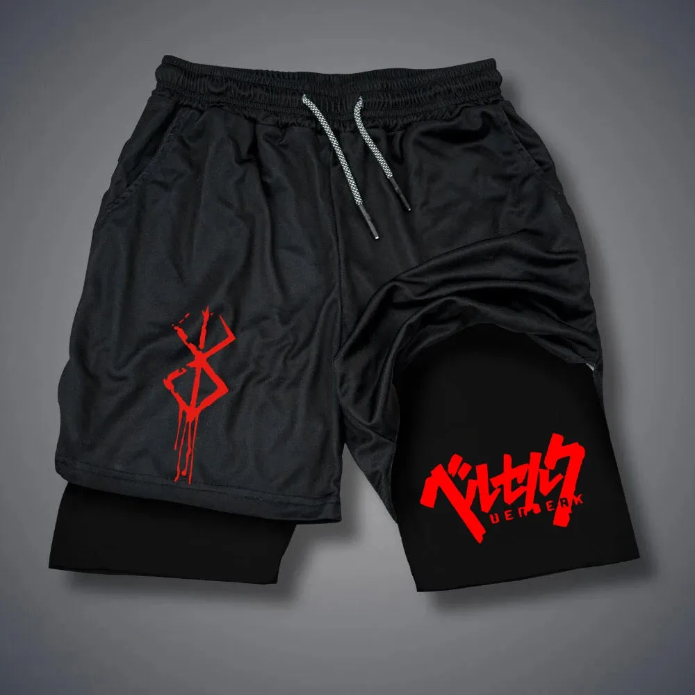 Men's 2-in-1 Compression Running Shorts with Phone Pocket