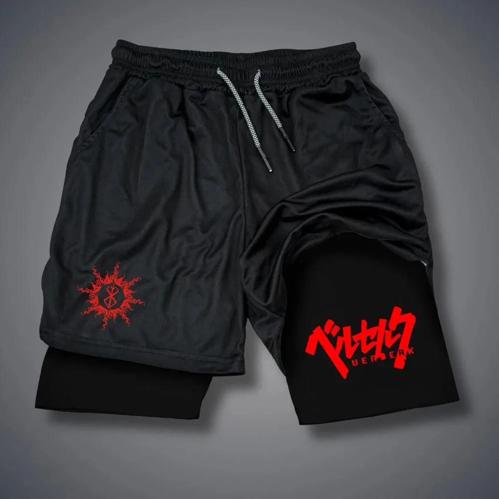 Men's 2-in-1 Compression Running Shorts with Phone Pocket