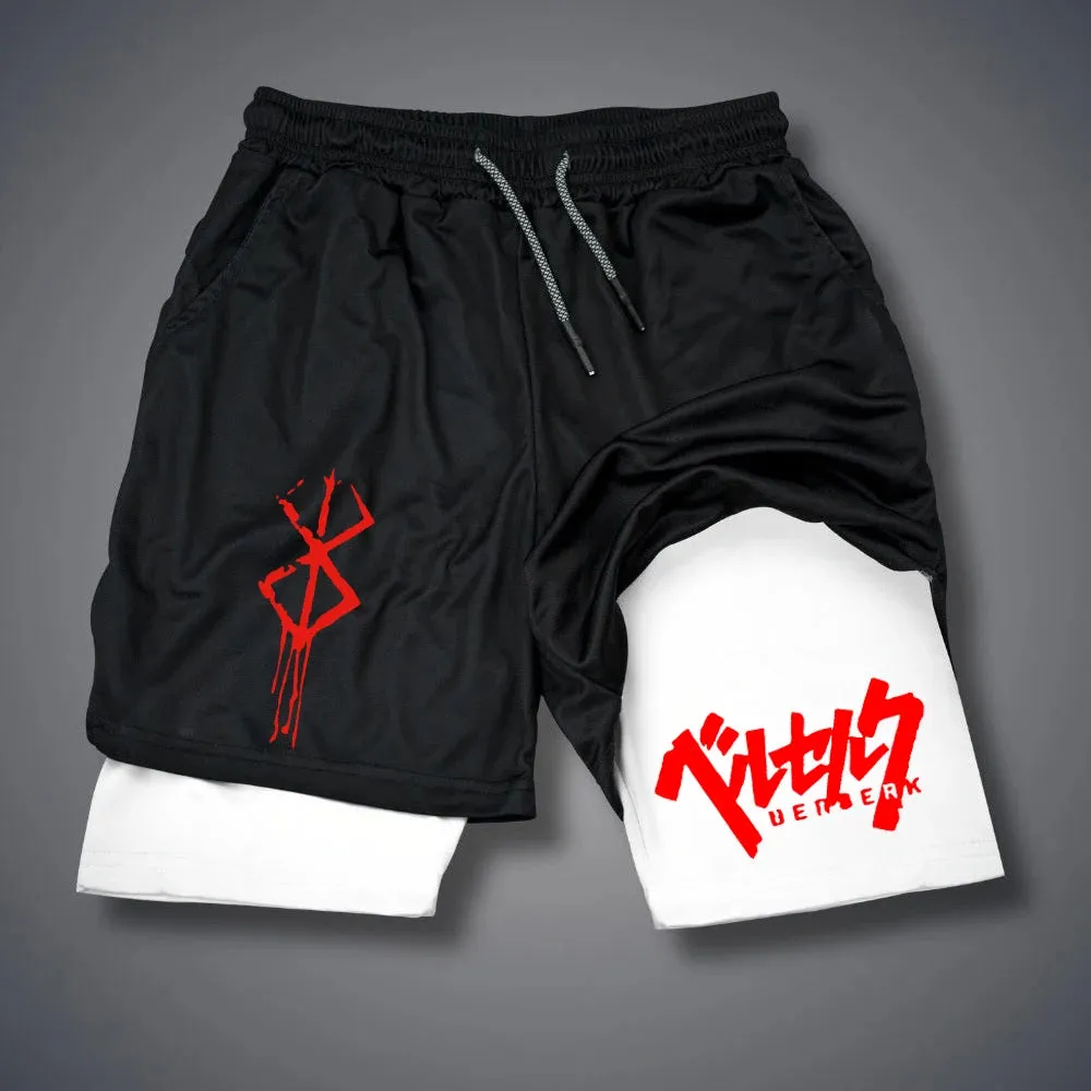 Men's 2-in-1 Compression Running Shorts with Phone Pocket