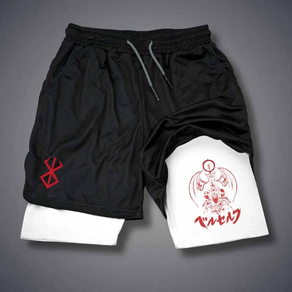 Men's 2-in-1 Compression Running Shorts with Phone Pocket