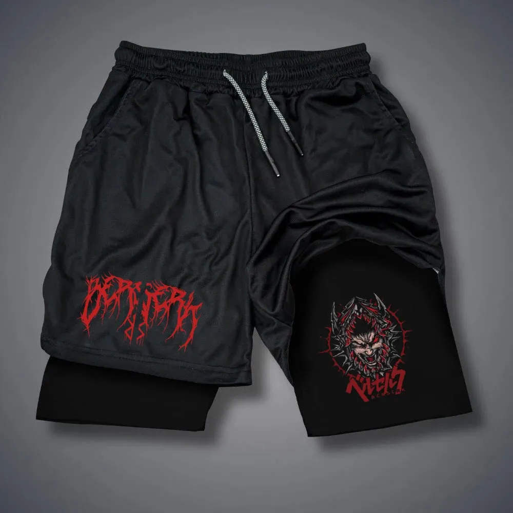 Men's 2-in-1 Compression Running Shorts with Phone Pocket