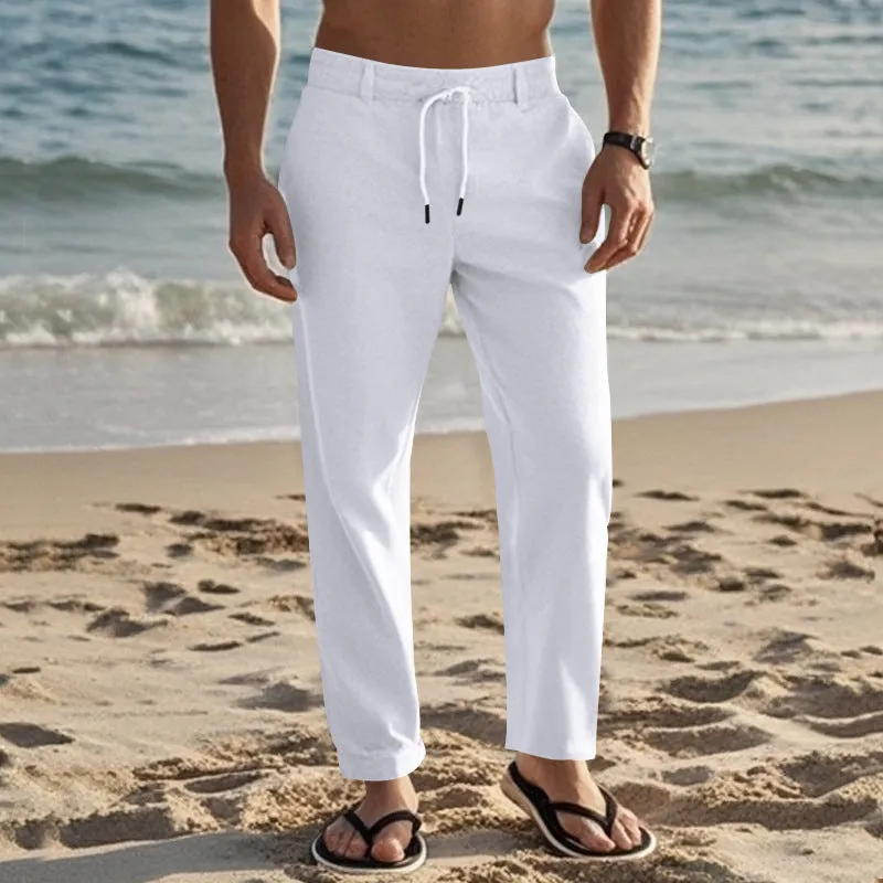 Men's Casual Drawstring Cotton Pants