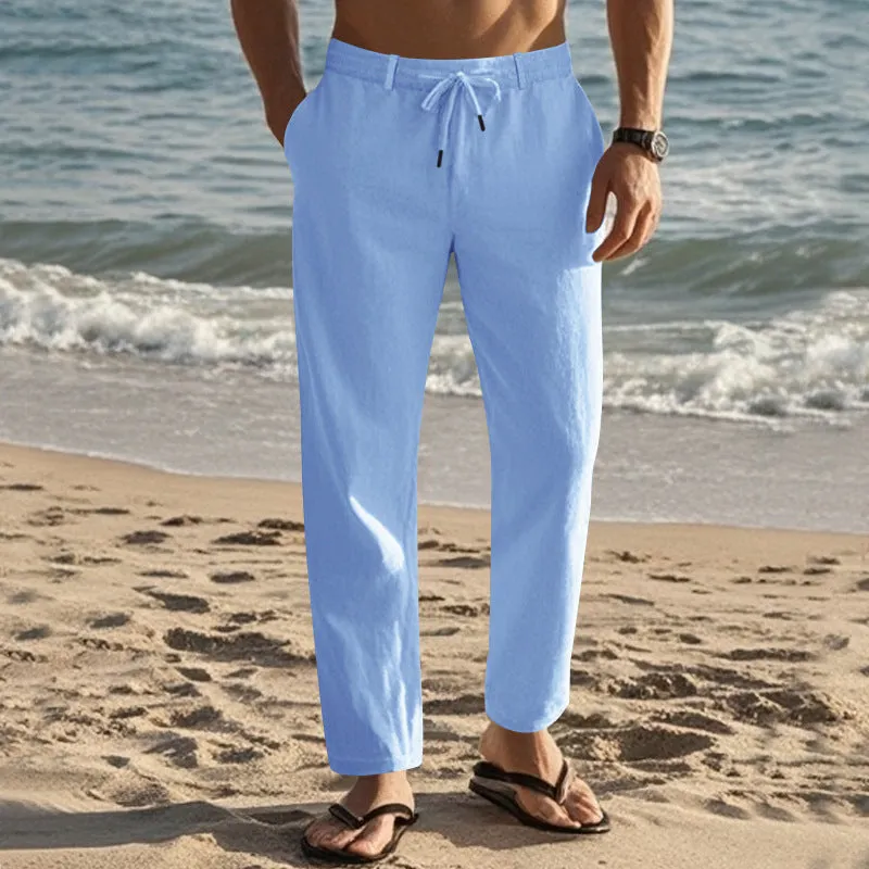 Men's Casual Drawstring Cotton Pants