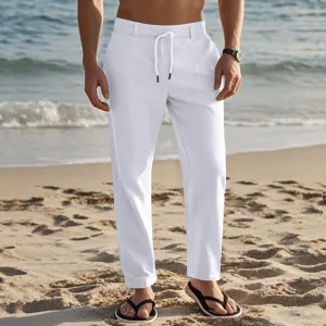 Men's Casual Drawstring Cotton Pants
