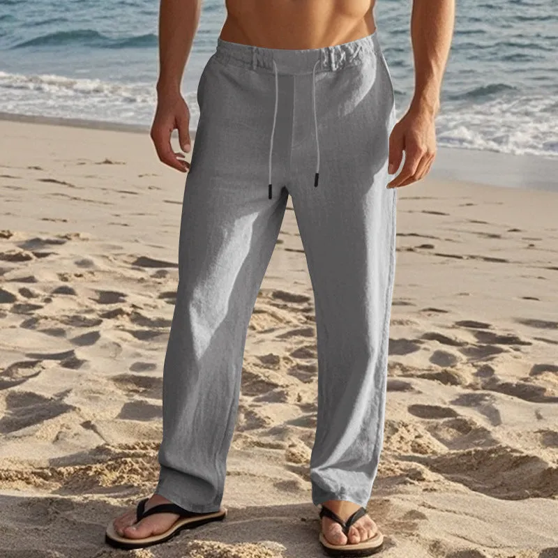 Men's Casual Drawstring Cotton Pants