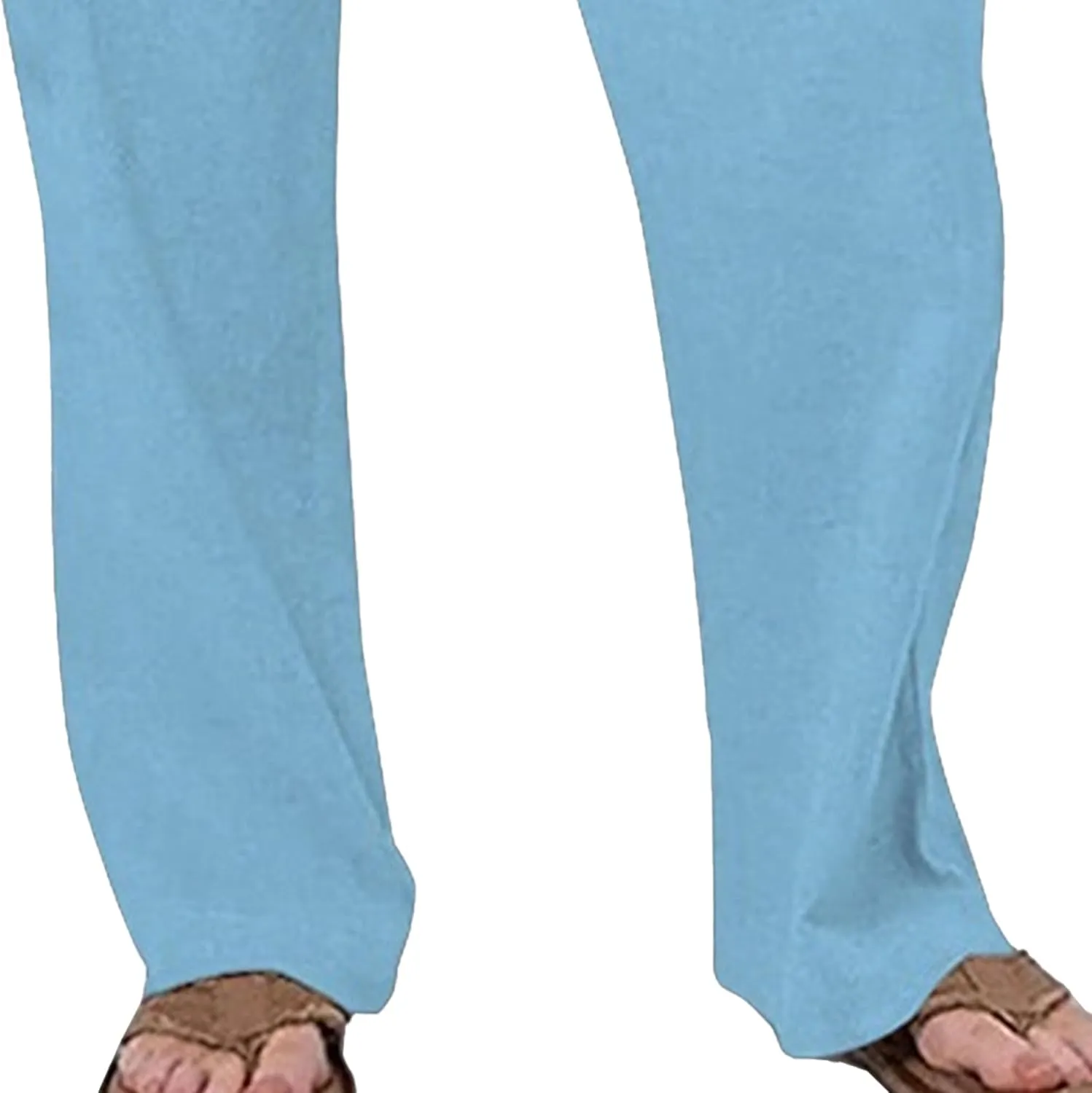 Men's Linen Lightweight Outdoor Solid Pants Baggy Casual Hiking Pants Comfort Sweatpants Yoga Trousers