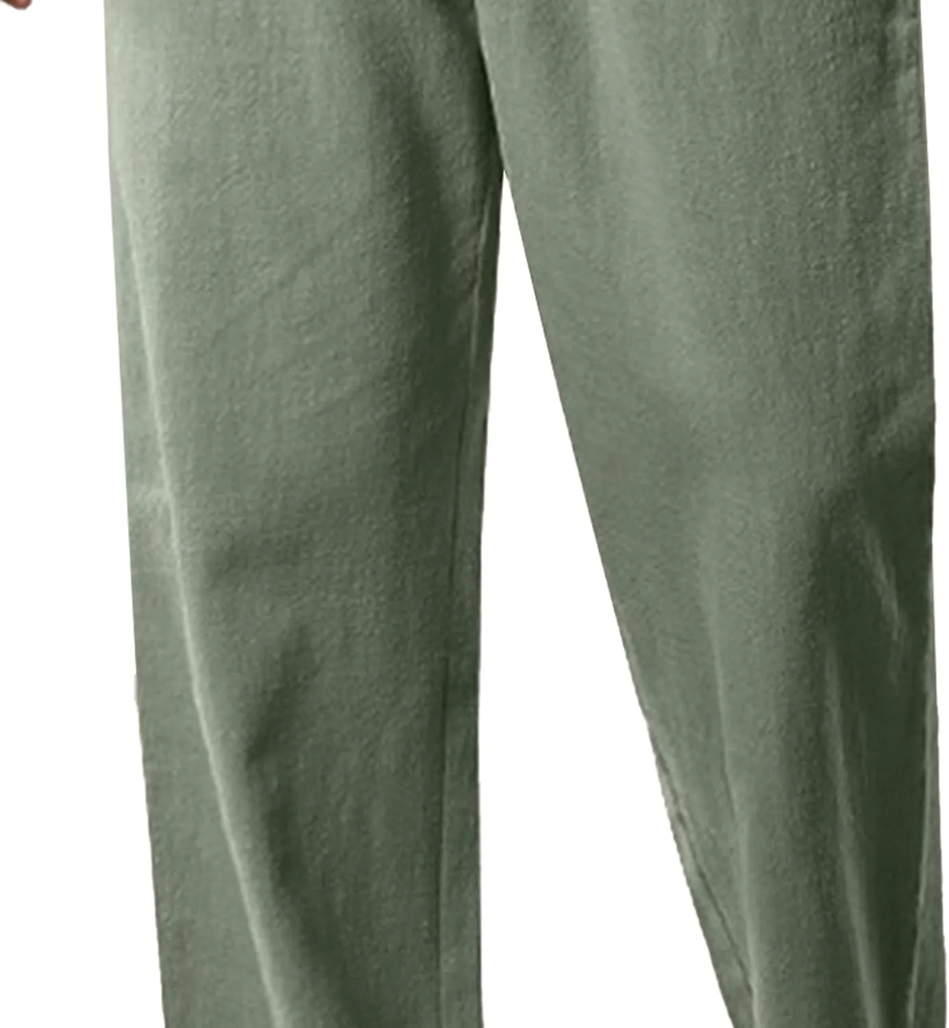 Men's Linen Lightweight Outdoor Solid Pants Baggy Casual Hiking Pants Comfort Sweatpants Yoga Trousers