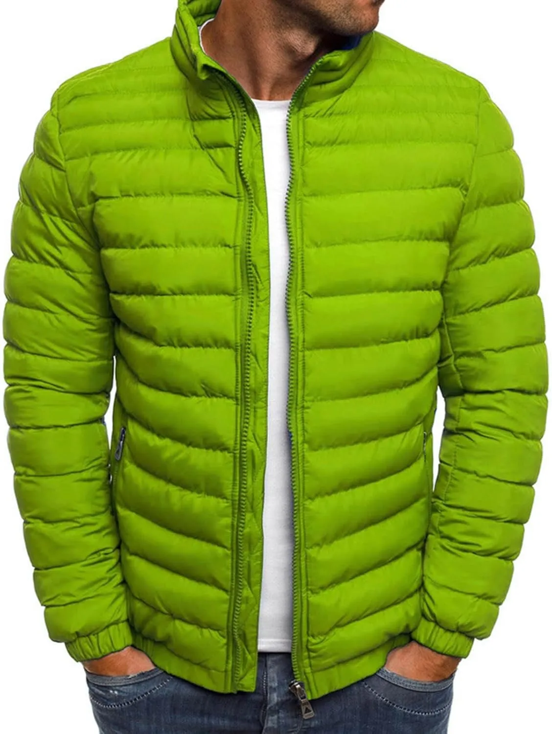 Men's Packable Down Jacket Lightweight Full-Zip Down Puffer Coat Warm Winter Coats for Men
